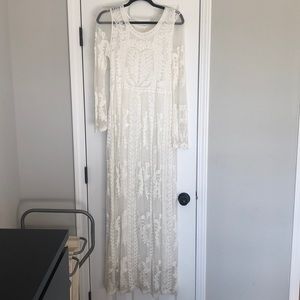 White Embroidered Maxi Dress